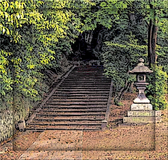 The stairway to the castle